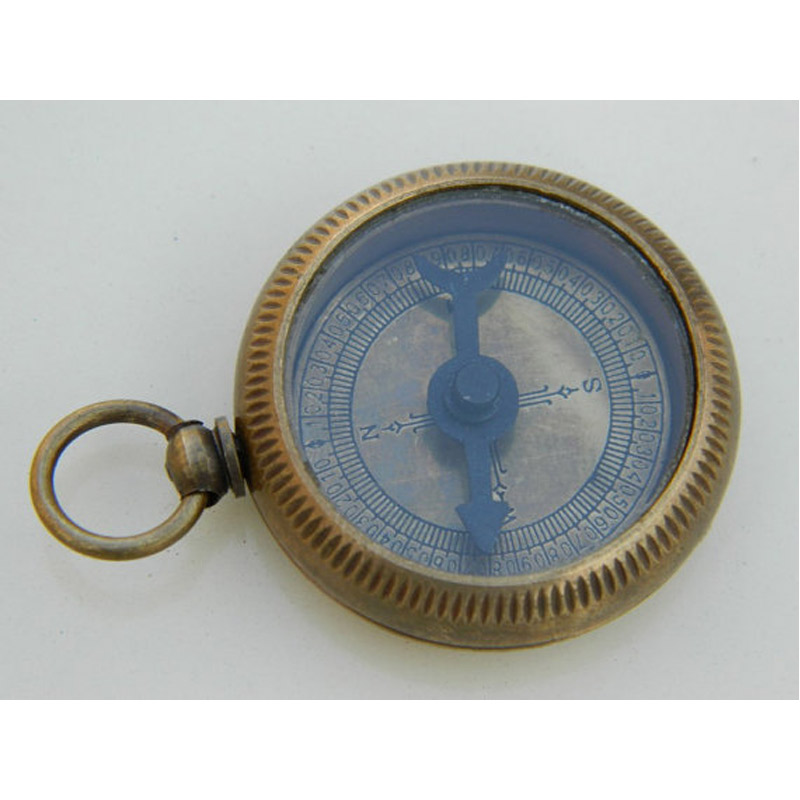 Vintage Nautical Handmade Brass Compass With Wooden  Box Pocket Compass for camping hiking travelling