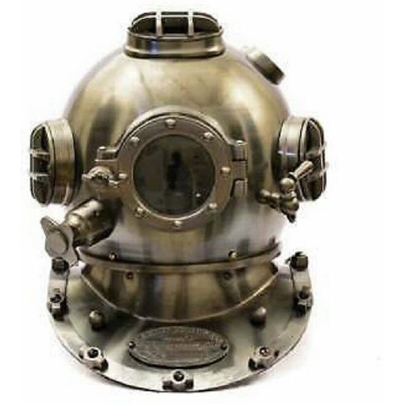 Boston Diving Helmet Scuba Divers US Navy Mark V Marine Deep Sea Divers Helmet Antique Scuba Sea Replica Us Brass Vintage Deep Sea Solid Marine Helmet for Office &amp; Home Decor