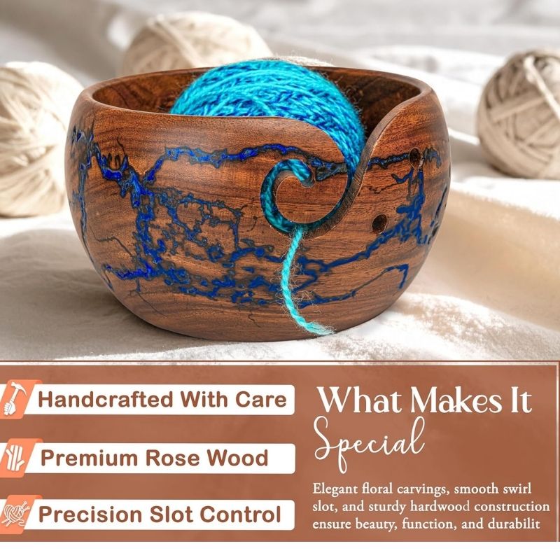 Yarn Bowls for Crocheting & Knitting - Availabe in 2 Sizes, Exquisite Handmade Large Yarn Bowl Holder, Crochet Bowls for Yarn, Knitting Bowl