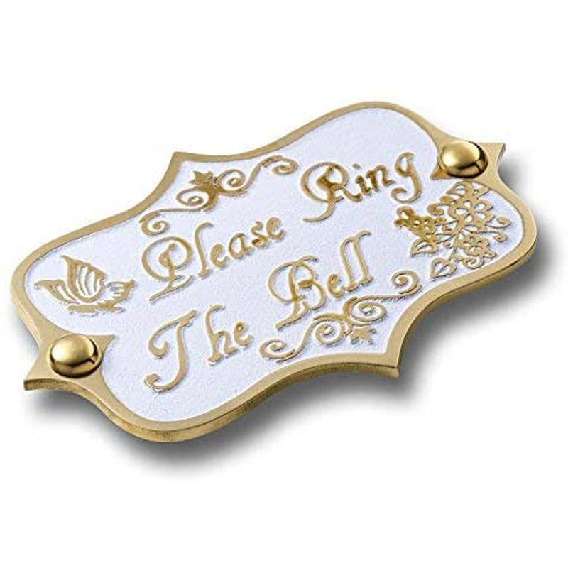 Please Ring The Bell Brass Door Sign Vintage Shabby Chic Style Home Décor Wall Plaque Handmade