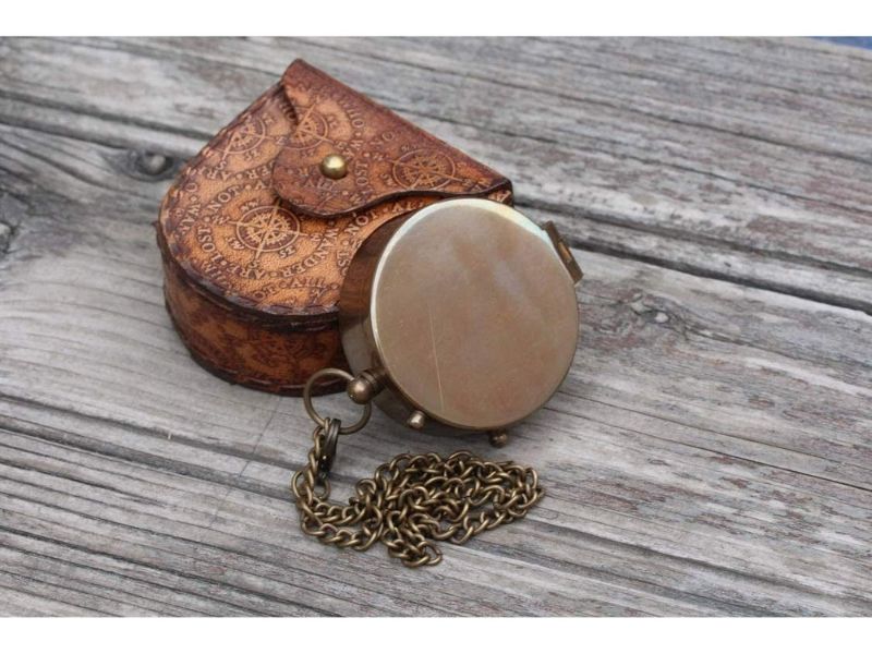 To My Daughter Compass from Dad – Engraved Brass Compass with Leather Case – Vintage Nautical Gift for Daughter – Inspirational Quote “Enjoy the Ride & Find Your Way Back Home” – Graduation Gift