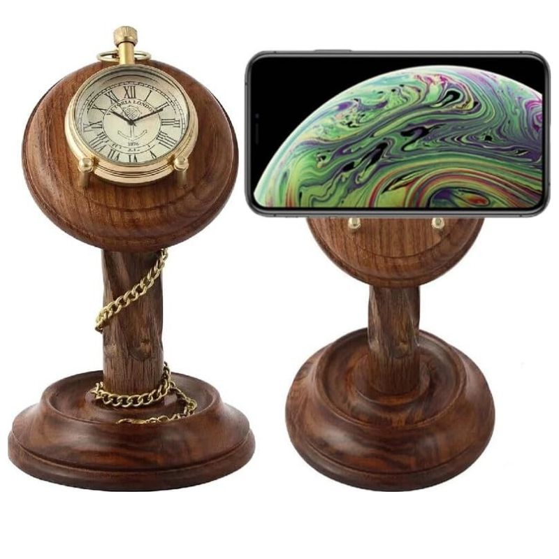 Antique Solid Wooden Stand, Phone Stand & Desk Organizer, Display Case, Office Decor for Women & Men, Birthday Gifts