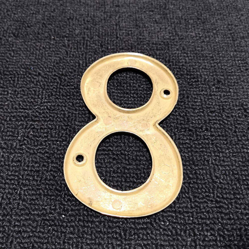 4 Inch Premium Bright Solid Brass Door House Numbers and Street Address Plaques Numbers for Residence and Mailbox Signs (Number 8)