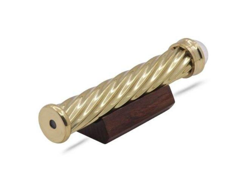 Set of 2 Handmade Brass Spiral Teleidoscope with Marble Lens Vintage Collectible Kaleidoscope Toy for Adults and Husband Gift
