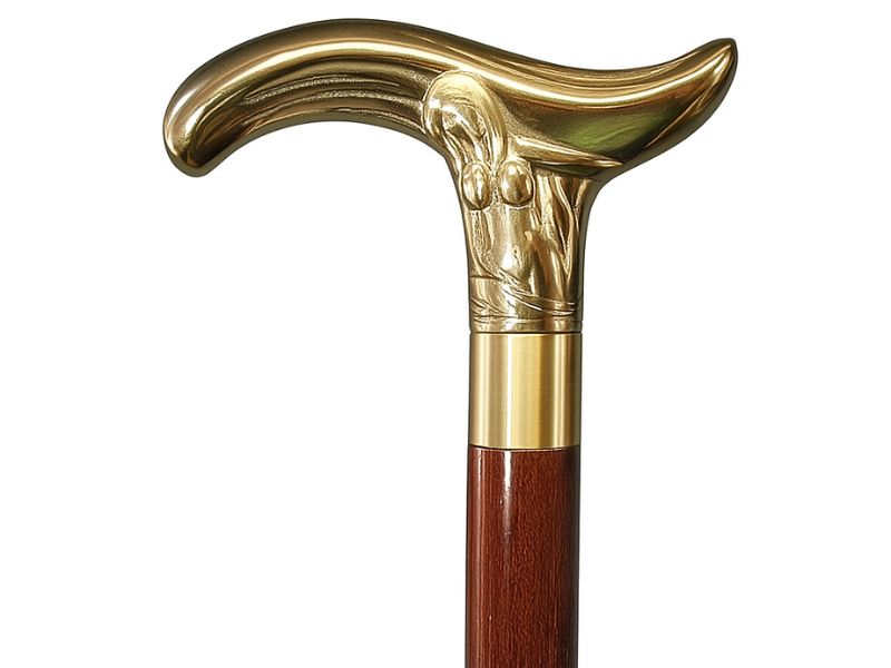 Elegant Brass Derby Handle Walking Cane – Vintage Style Brass Handle with Polished Wooden Shaft – Collectible Gentleman’s Walking Stick for Men & Women – Handmade Classic Mobility & Gift Accessory