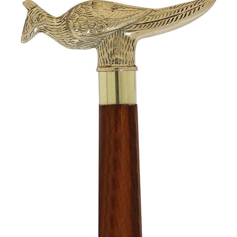 37 Inches Peacock Walking Stick - Inspired by Irish Walking Stick Designs - Handcrafted Canes and Walking Sticks