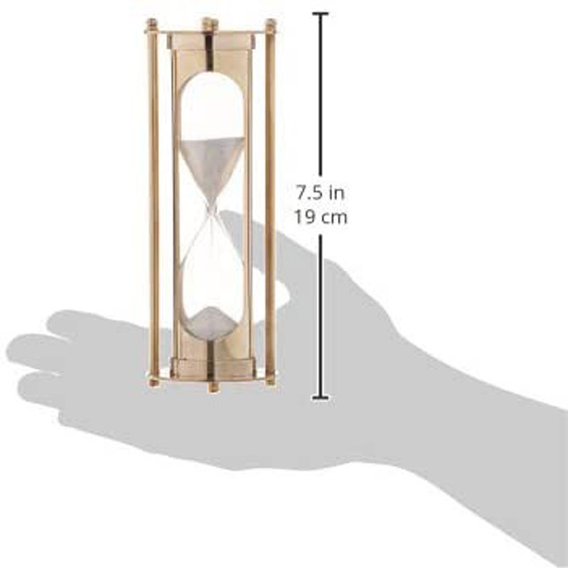 Brass Antique Style Hourglass: 5 Minute Sand Timer, one size