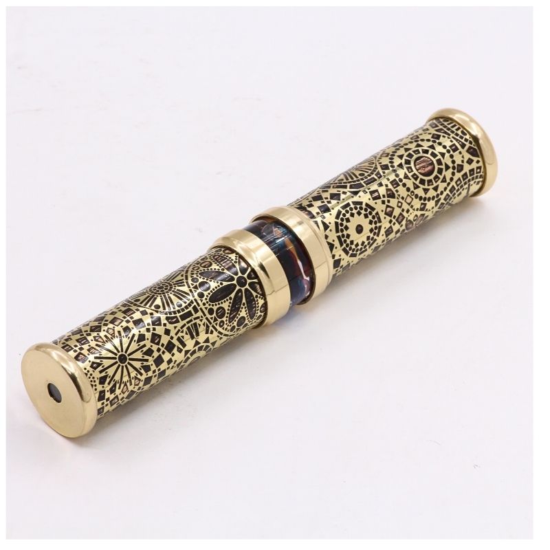 Handmade Solid Wood Display Stand for Dual Side Brass Wedding Kaleidoscope Liquid Object Chamber Unique Optical Collectible