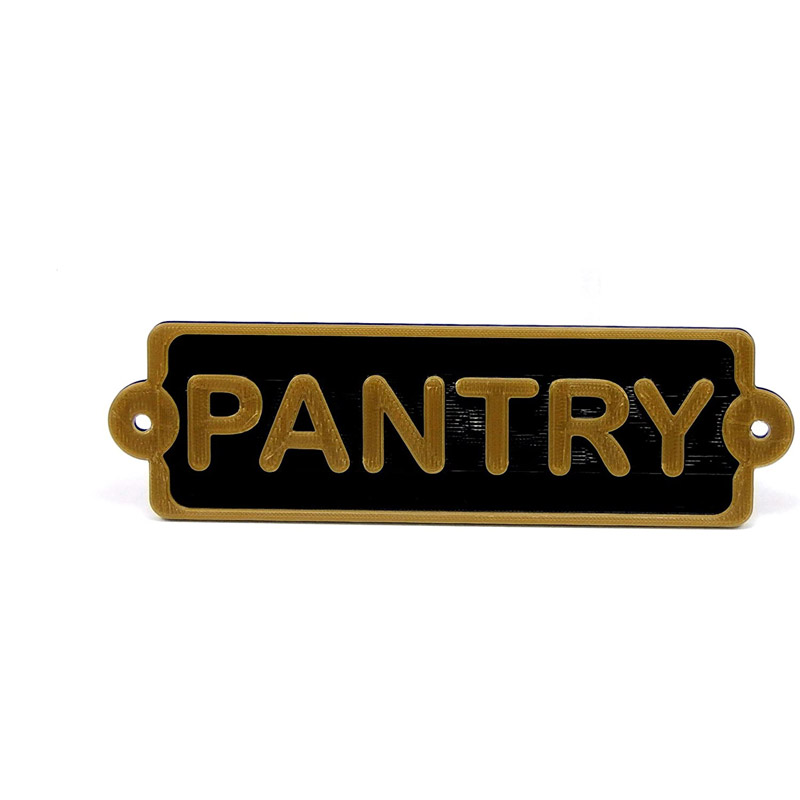 Pantry Vintage Antique Shabby Chic Style Sign/Notice Distressed Brass