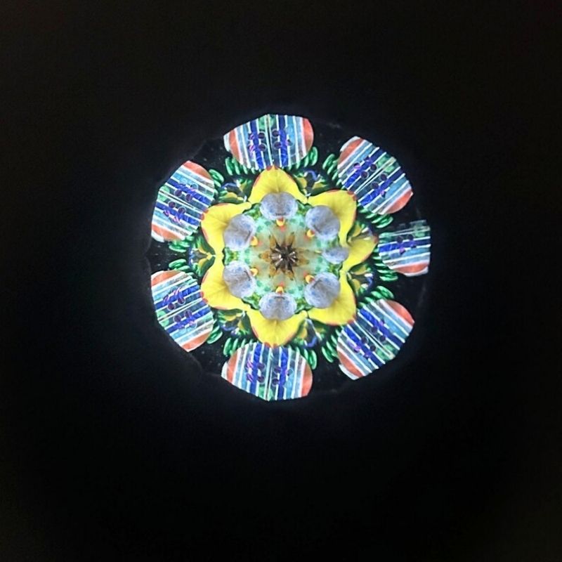 FloraLux Brass Kaleidoscope – Etched Floral Optical Toy, Liquid Chambers