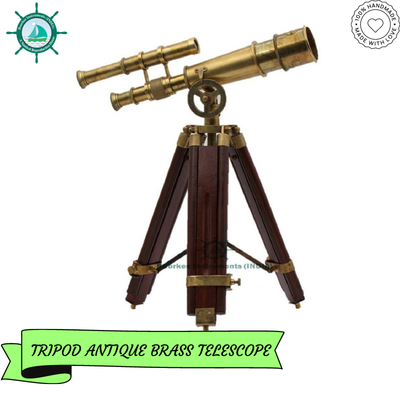 Handmade Sunshade Brass Telescope With Tripod Stand