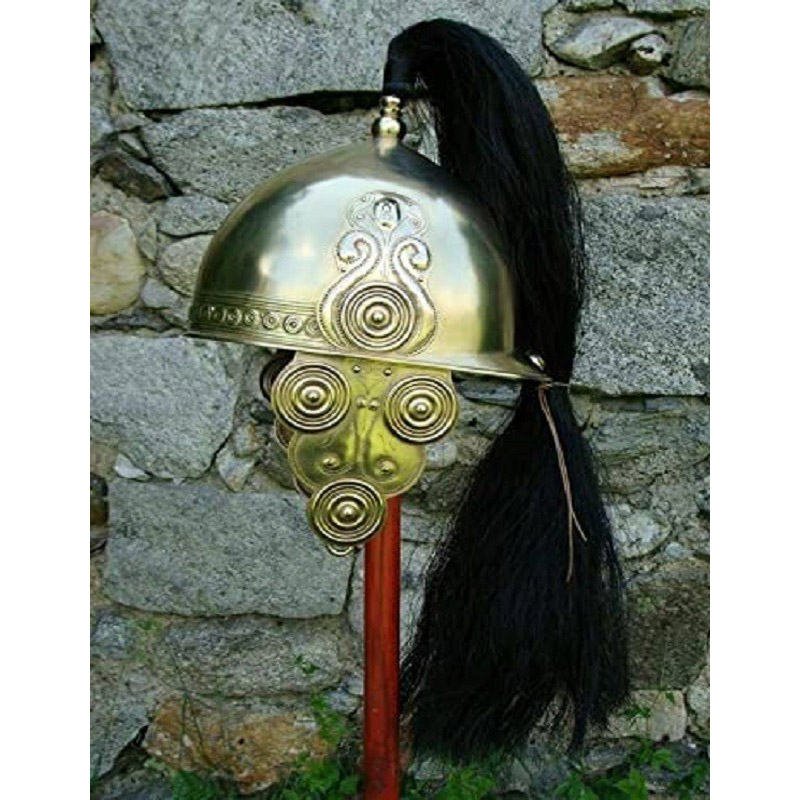 16ga Brass Medieval Knight Reenactment Muscle Armor Cuirass with Celtic Helmet