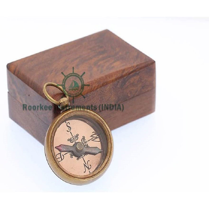 Necklace Compass Not All Those Who Wander are Lost with Wooden Box/Working Compass Handmade