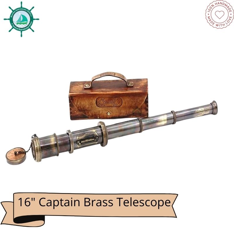 16 Inches Captain Brass Telescope/Pirate Telescope with Leather Case