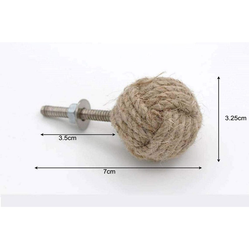 RII 8 Rope Doorknobs Nautical Twisted Decorative Jute, Rustic Rope Knot Drawer Pull and Push, Furniture Handles/Knobs, Cabinets, Wardrobes, Cupboards, Drawer, Nautical Hardware Décor, 1.25&amp;amp;amp;amp;amp;amp;amp;amp;amp;quot;