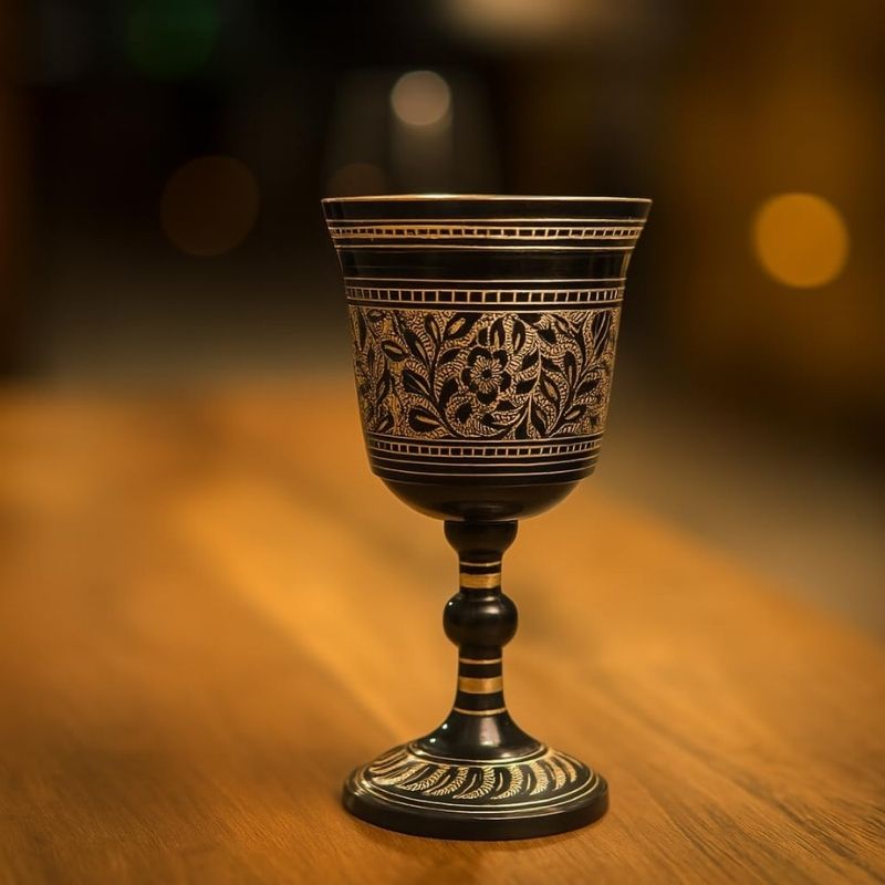 Chalice Goblet Solid Brass Vintage Golden Roman Cup of King Arthur Drinking Wine Goblet Brass Vintage Chalice Goblet Wine Cups of King Arthur