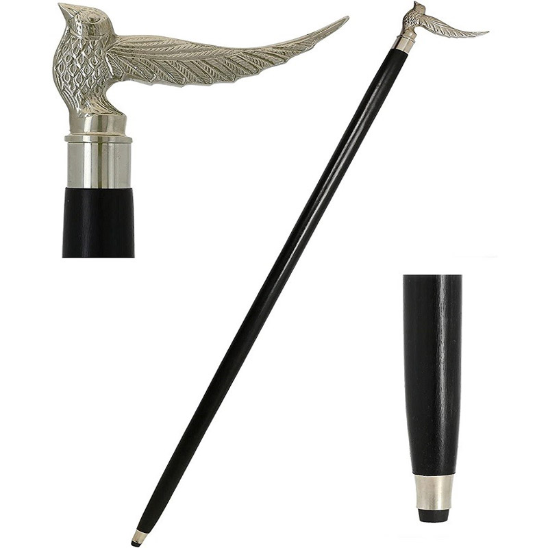 37 inches Sitting Bird Walking Stick - Inspired by Irish Walking Stick Designs - Handcrafted Canes and Walking Sticks