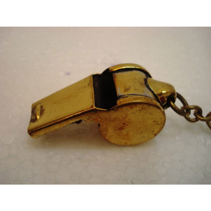 Brass WHISTLE Key Chain- Collectible Marine Nautical Key Ring