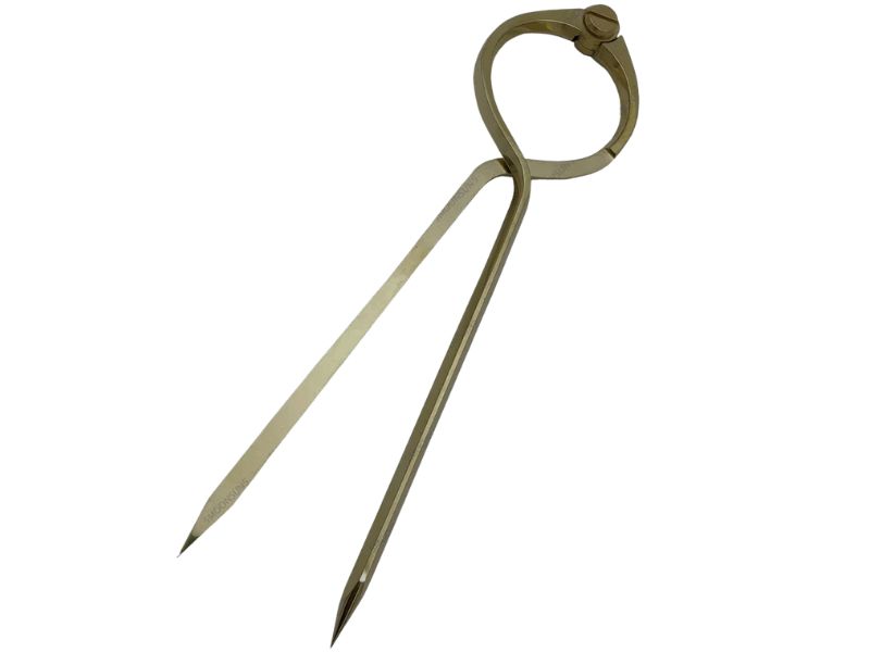 Solid Brass 8" Wing Divider Compass with Leather Case – Precision Drafting, Navigation & Woodworking Tool – Antique Finish, Handcrafted by Roorkee Instruments India
