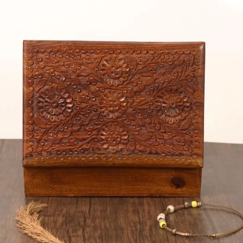 Unique Secret Lock Wedding Memory box Gift for Couples 5th Anniversary - Wooden Keepsake Box Storage Organizer