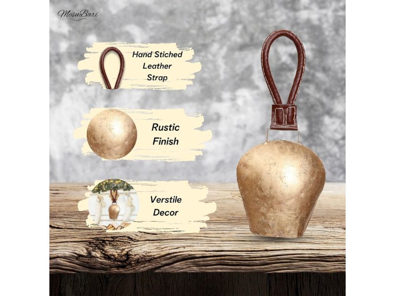 Handmade Vintage Cow Bell Rustic Wind Chime and Door Chime Decorative Bell for Weddings Festivals Home Garden Entryway