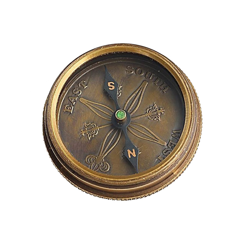 Happy are Those Who Dream Dreams Brass Compass with Leather Case Free Engraving!!.