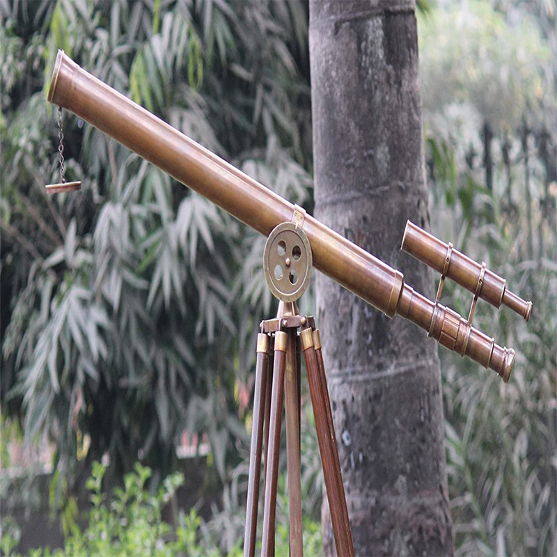 U.S. Navy Griffith Antique Tripod Telescope Double Barrel Nautical Decorative (Double Barrel Tube (Height: 65 Inches)