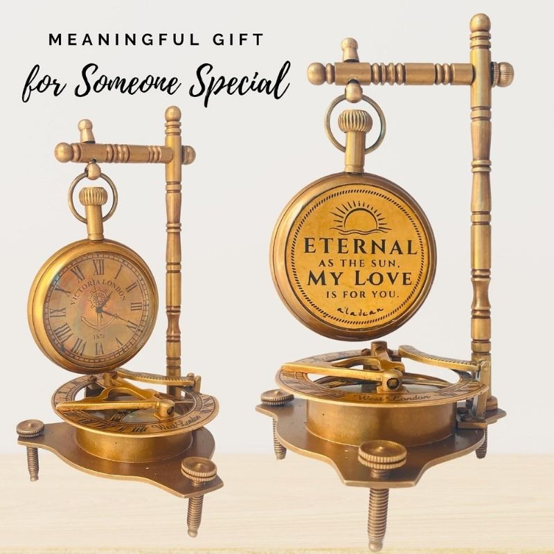 Eternal Love Anniversary Sundial Compass Gift for Him or Her Unique Gift for Husband Wife Men Wedding Anniversary 50th 40th 25th 20th 1st Year Celebration