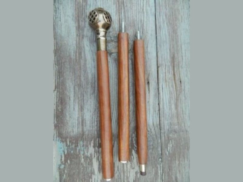 Antique Brass Diving Helmet Handle Walking Cane – Vintage Nautical Style Wooden Stick for Men & Women – Handcrafted Decorative Brass Handle Cane, Collectible Gift for Walking & Display