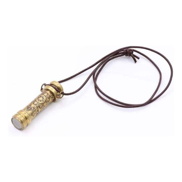 Handmade Kaleidoscope Pendant Necklace with Leather Cord – Mandala Art Optical Locket, Mini Pocket Kaleidoscope Jewelry Gift for Loved Ones