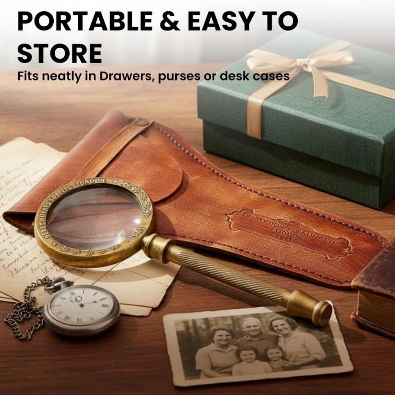 Handmade Brass Magnifying Glass and Letter case