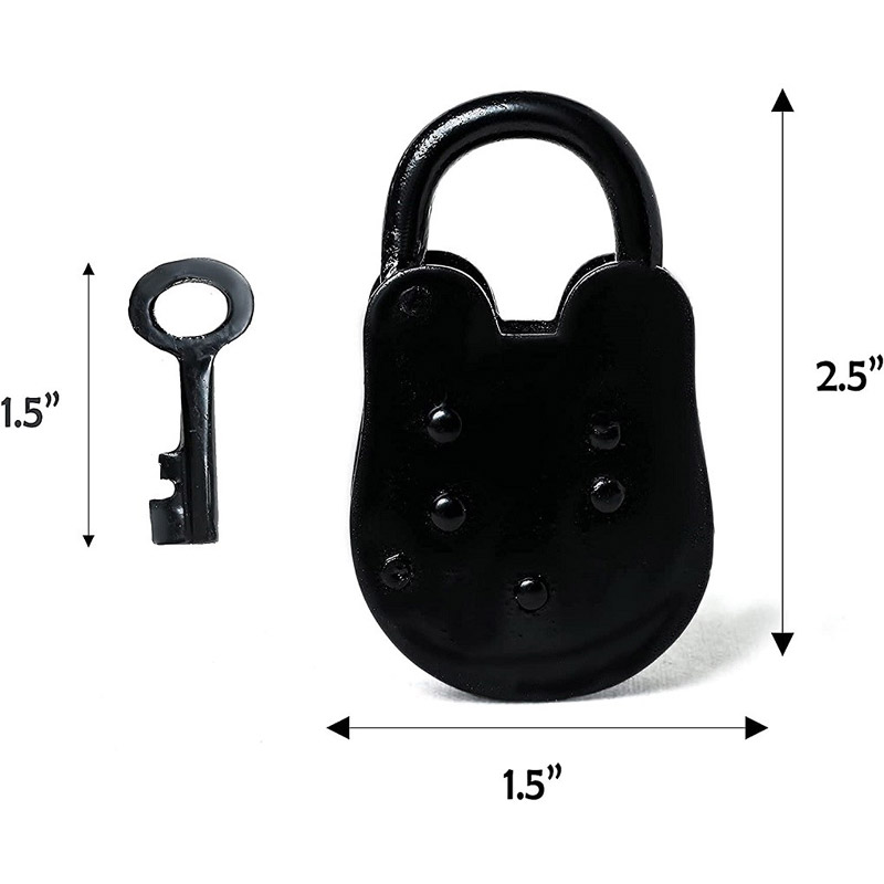 Jailer Lock with Keys/Medieval/Antique Lock/Vintage Lock/Vintage Padlock, Antique Padlock, Handmade Cast Iron, Decorative Padlock Comes with Two Keys. Natural Black Finish (2 Inches)