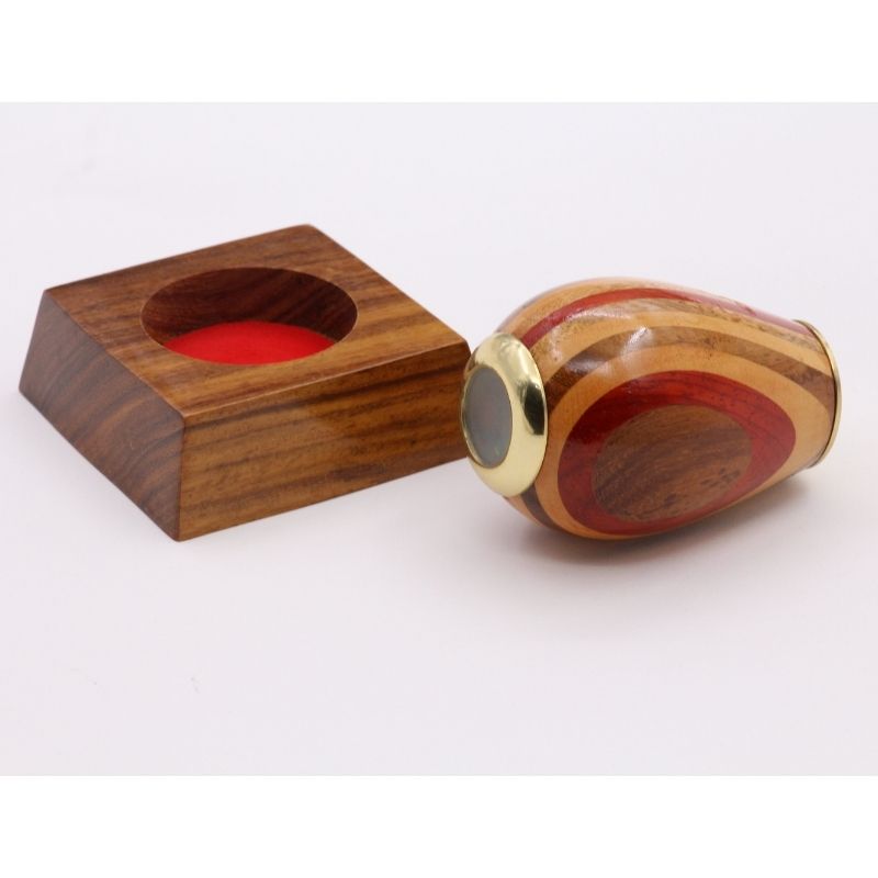 Handmade Brass &amp; Wood Lacquered Kaleidoscope with Wooden Base – Vintage Optical Collectible for Adults, Special Occasions &amp; Easter Gift – Unique Brass Kaleidoscope Home Décor