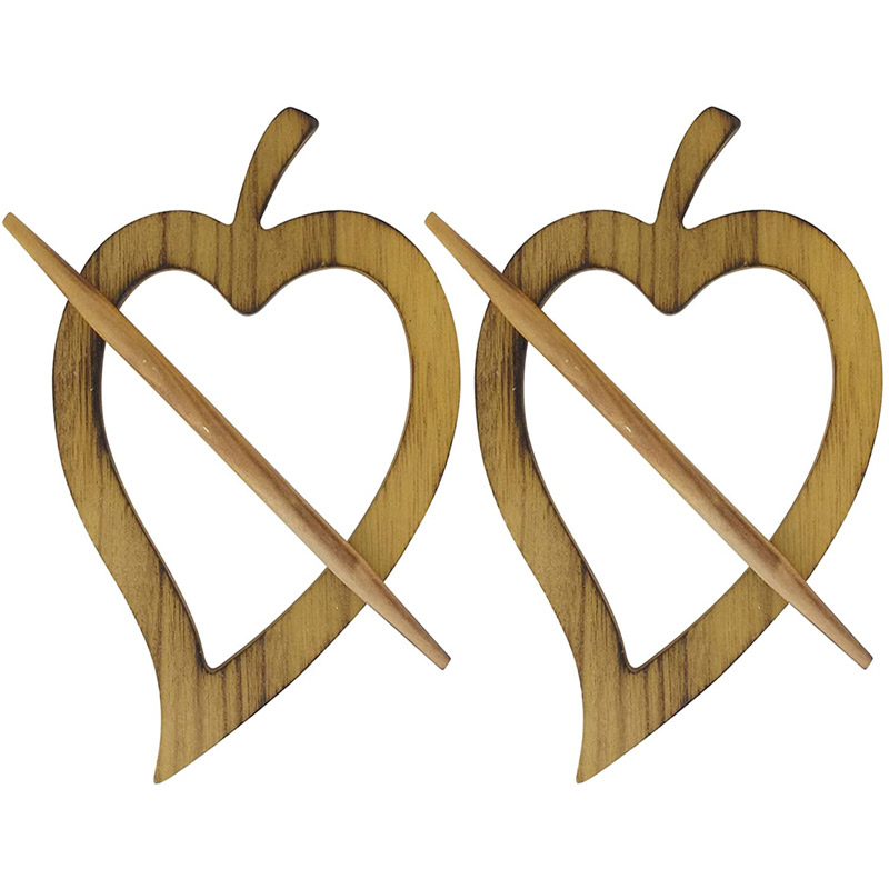 Set of 2 Wooden Heart Tieback  Big Size