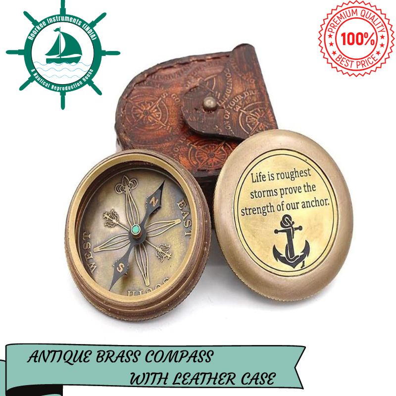 Life is a roughest Storms Prove The Strength of Your Anchor-Brass Compass Case