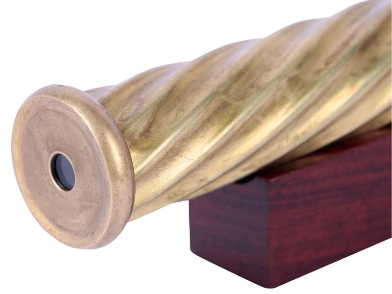 Handmade Brass Spiral Teleidoscope with Marble Vintage Kaleidoscope Toy for Adults Unique Collectible Gift for Husband Son