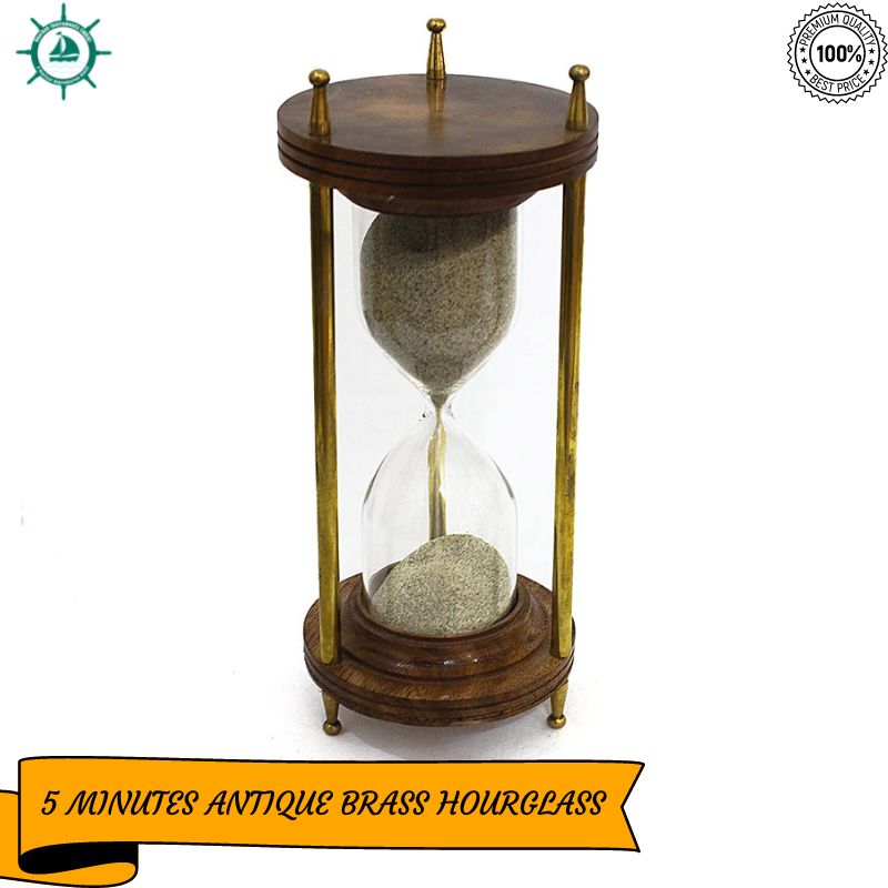 Nautical Wooden Sand Timer Brass Decorative Home Décor Unique Gifts Collection