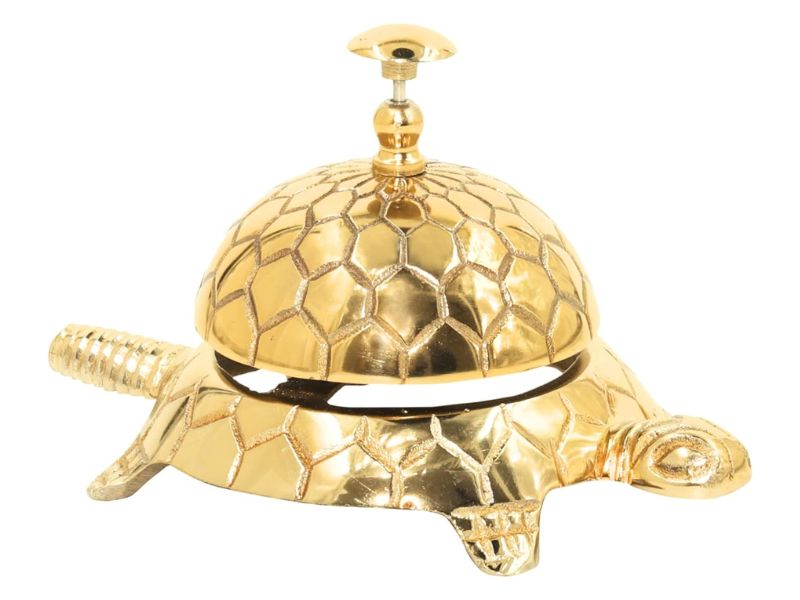 Vintage Solid Brass Service Bell – Ornate Victorian Counter Call Bell for Hotel, Office, Reception & Kitchen – Polished Brass Desk Bell, Loud Durable Ring for Restaurant or Home Décor