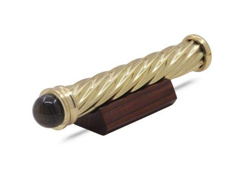 Set of 2 Handmade Brass Spiral Teleidoscope with Marble Lens Vintage Collectible Kaleidoscope Toy for Adults and Husband Gift