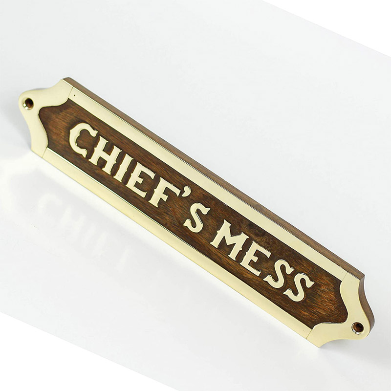 Chiefs Mess Brass Door Sign Maritime Ships Plaque | Decorative Plaque | Home Decor Accents