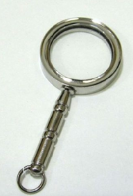 Chrome Brass Key chain Magnifying Glass  Item no 13