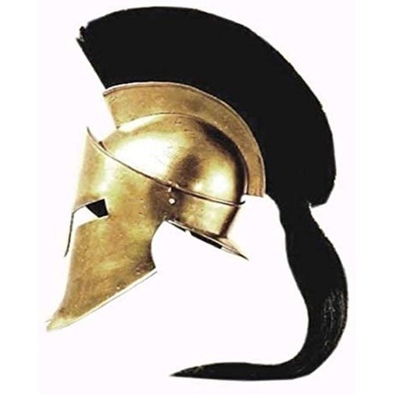 Medieval Spartan Helmet King Leonidas 300 Movie Helmet Replica Role Play Helmet Black Plume