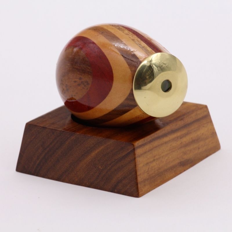 Handmade Brass &amp; Wood Lacquered Kaleidoscope with Wooden Base – Vintage Optical Collectible for Adults, Special Occasions &amp; Easter Gift – Unique Brass Kaleidoscope Home Décor