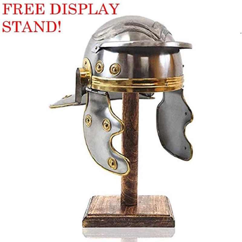 Roman Centurion Officer Display Helmet | Wearable Armor Historical Centurion 18g with Free Stand