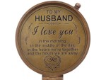 To My Husband Engraved Brass Compass with Leather Box, I Love You Quote, Anniversary Gift, Romantic Keepsake for Husband, Vintage Nautical Compass Gift for Him