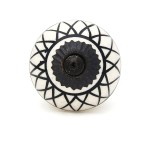 Black Lines Pattern Decorative Knob Pulls for Drawer, Dresser, Cabinet or Door - Pack of 12