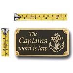 Nautical Themed Gift Plaque. Captain Word Boating Or Sailing Brass Sign is A Great Birthday Present for Him Or Her