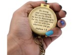 Be Strong and Courageous, Joshua 1:9, Solid Brass Directional Engraved Compass with Wooden Box – Baptism Gifts for Boys Girls, First Communion, Confirmation Christian Gifts for Men, Catholic Gifts