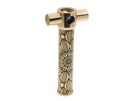 Handmade Brass Trio Kaleidoscope with 3 Interchangeable DIY Fillable Cells Unique Optical Art Toy with Wooden Display Stand