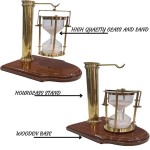 Vintage Hanging Sand Timer with Wooden Stand Nautical Hourglass Desktop Accessory Old Sand Clock Table Decor